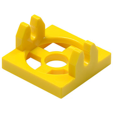 yellow magnet holder tile 2 x 2 - tall arms with deep notch