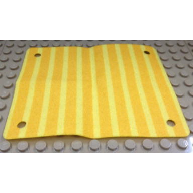 yellow cloth awning 9 x 11 with bright light orange stripes pattern