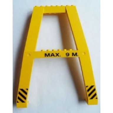 support crane stand double with black max 9 m and black and yellow danger stripes pattern sticker - set 7243