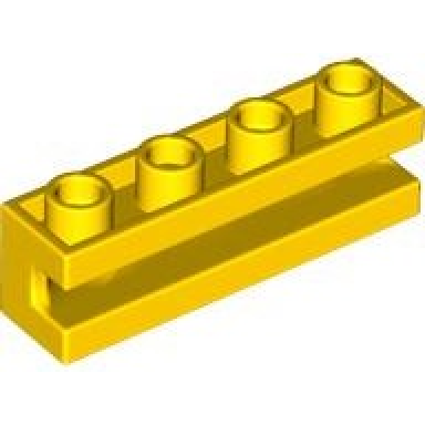 yellow brick modified 1 x 4 with channel