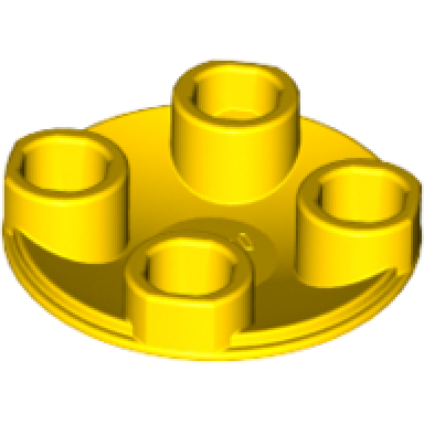 yellow plate round 2 x 2 with rounded bottom boat stud