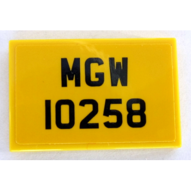 yellow tile 2 x 3 with black mgw 10258 pattern sticker - set 10258