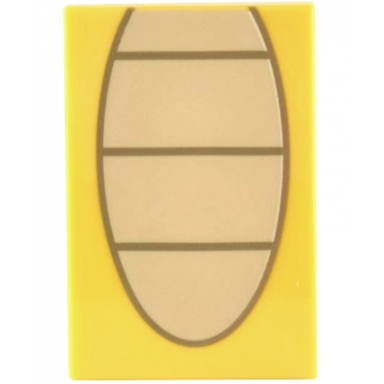 yellow tile 2 x 3 with tan partial oval with dark tan lines pattern super mario iggy stomach