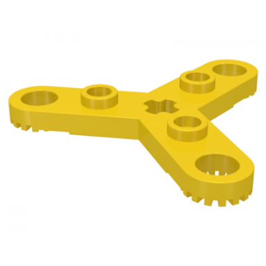 yellow technic plate rotor 3 blade with toothed ends and 3 studs propeller