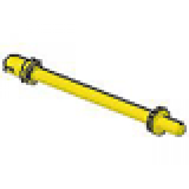 yellow bar 8l with stop rings and pin technic figure accessory ski pole - rounded end