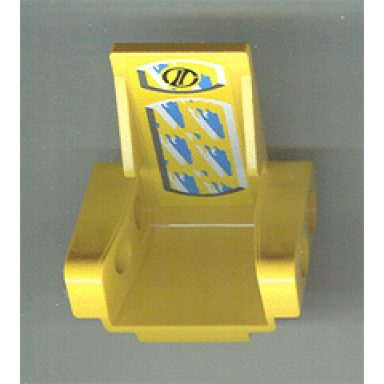 yellow technic seat 3 x 2 base with blue and white cushions pattern sticker - set 8207