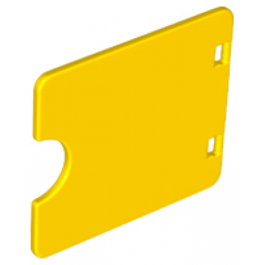 yellow duplo door window pane 1 x 4 x 3 with semi oval cutout