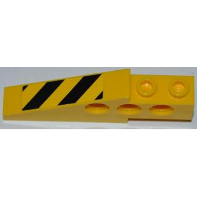yellow technic slope 6 x 1 x 1 2 3 with black and yellow danger stripes pattern model left side sticker - set 7746