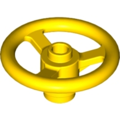 yellow technic steering wheel small 3 studs diameter