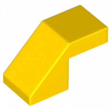 yellow slope 45 2 x 1 with cutout without stud