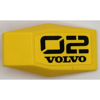 yellow large figure armor plate small with black 02 and volvo pattern sticker - set 42081