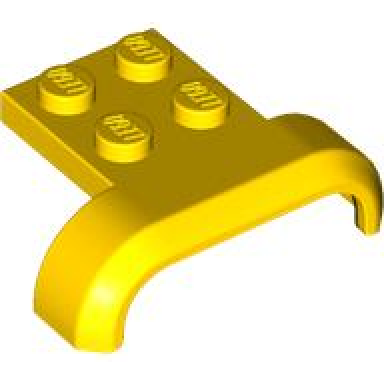 yellow vehicle mudguard 4 x 3 x 1 with arch curved