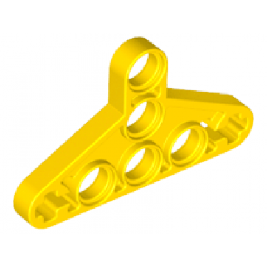 yellow technic liftarm modified triangle thin 3 x 5 with full supports