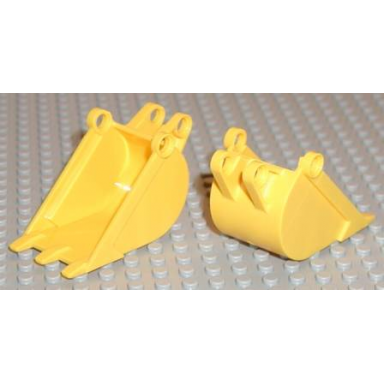 yellow technic digger bucket 4 x 4 x 9 with 3 teeth