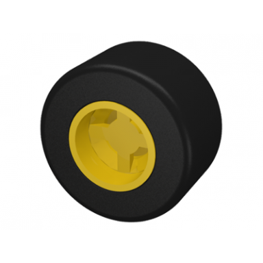 yellow wheel 8mm d x 9mm for slicks hole round for wheels holder pin with black tire smooth small wide slick 30027a 30028