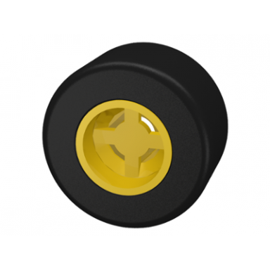 yellow wheel 8mm d x 9mm for slicks hole notched for wheels holder pin with black tire smooth small wide slick 30027b 30028