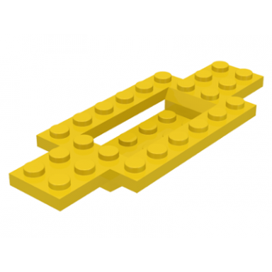 yellow vehicle base 4 x 10 x 2 3 with 4 x 2 recessed center with smooth underside