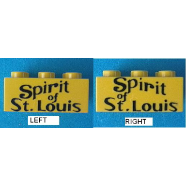 yellow brick 2 x 3 with spirit of st louis pattern on both sides stickers - sets 456-1 661-1