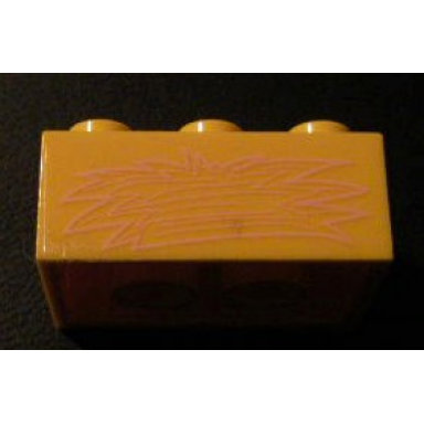 yellow brick 2 x 3 with light pink hay bale pattern on both sides stickers - set 5941