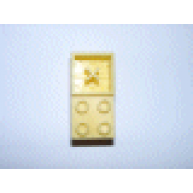 yellow minitalia brick 2 x 2 with bottom x support