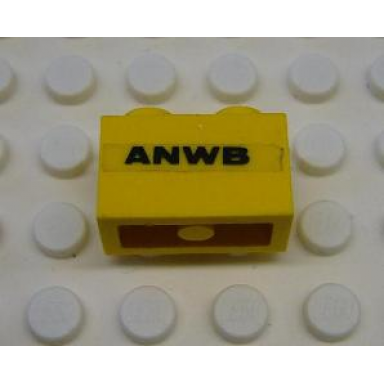 yellow brick 1 x 2 with anwb pattern on both sides stickers - set 1590-2
