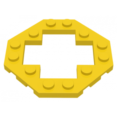 yellow plate modified 6 x 6 octagonal with 4 x 4 open center