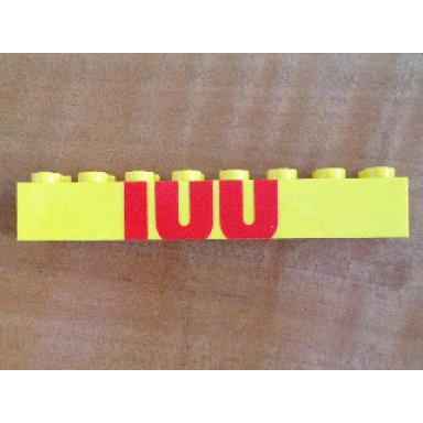 yellow brick 2 x 8 with bottom half of 100 pattern