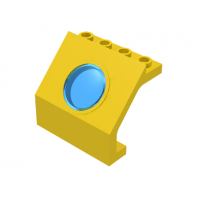 yellow panel 4 x 3 x 3 with trans-light blue porthole