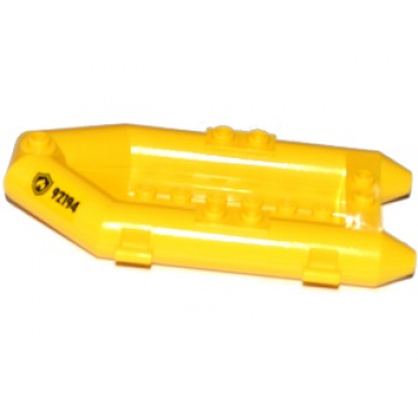 yellow boat rubber raft small with fire badge and 92194 pattern on both sides stickers - set 60109