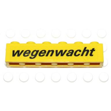 yellow brick 1 x 6 with black wegenwacht pattern sticker - set 2140