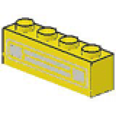 yellow brick 1 x 4 with car grille chrome pattern undetermined type