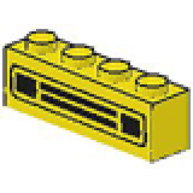 yellow brick 1 x 4 with car grille black pattern undetermined type