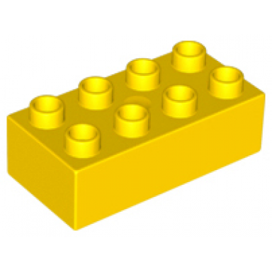 yellow duplo brick 2 x 4