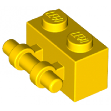 yellow brick modified 1 x 2 with bar handle on side