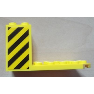 yellow cockpit 7 x 4 x 3 with black and yellow danger stripes pattern on both sides stickers - set 7249