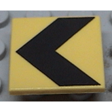 yellow road sign 2 x 2 square with clip with black chevron pattern