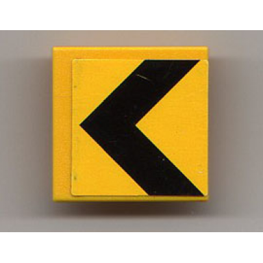 yellow road sign 2 x 2 square with clip with black chevron pattern sticker - set 8364
