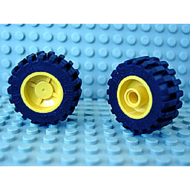yellow wheel 18mm d x 14mm with black tire 30.4 x 14 30285 30391
