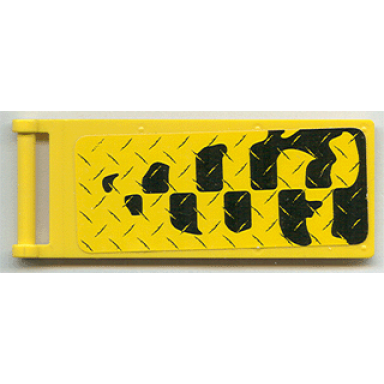 yellow flag 7 x 3 with bar handle with tire tracks pattern sticker - set 6617