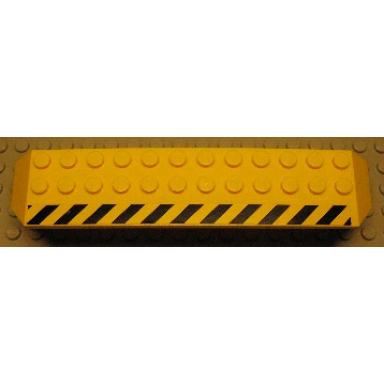 yellow arch 2 x 14 x 2 1 3 with black and yellow danger stripes pattern model left side sticker - set 7900