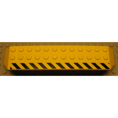 yellow arch 2 x 14 x 2 1 3 with black and yellow danger stripes pattern model right side sticker - set 7900