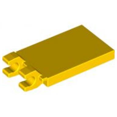 yellow tile modified 2 x 3 with 2 clips angled