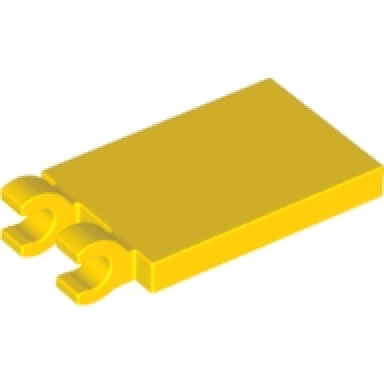 yellow tile modified 2 x 3 with 2 open o clips
