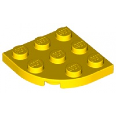 yellow plate round corner 3 x 3