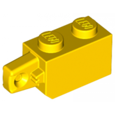 yellow hinge brick 1 x 2 locking with 1 finger vertical end