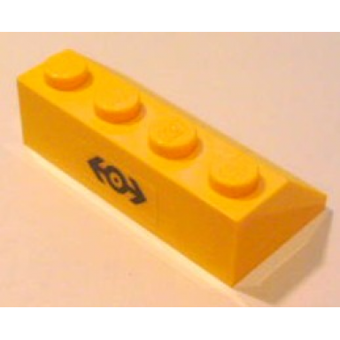 yellow slope 45 2 x 4 with train logo black pattern sticker - set 4564