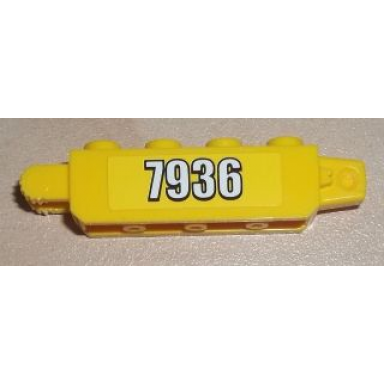 yellow hinge brick 1 x 4 locking with 7936 pattern on both sides stickers - set 7936