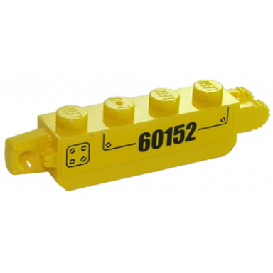 yellow hinge brick 1 x 4 locking with 60152 and plate with rivets pattern on both sides stickers - set 60152