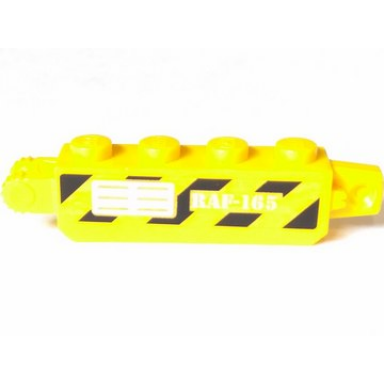 hinge brick 1 x 4 locking with black danger stripes vents and raf-165 on transparent background pattern on both sides stickers - set 70165