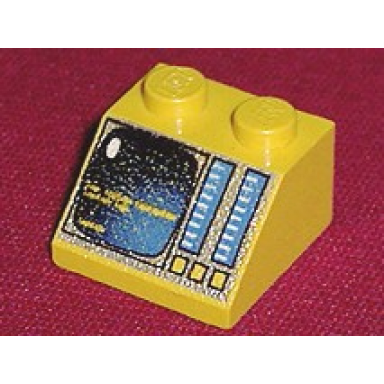 yellow slope 45 2 x 2 with aquazone hydronauts pattern